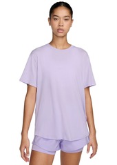 Nike Women's One Relaxed Dri-fit Short-Sleeve Top - Playful Pink/black