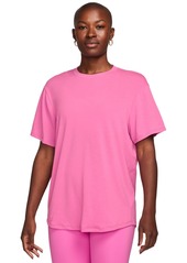 Nike Women's One Relaxed Dri-fit Short-Sleeve Top - Playful Pink/black