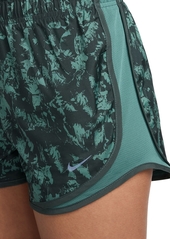 Nike Women's One Tempo Dri-fit Brief-Lined Printed Running Shorts - Vintage Green/bicoastal/black