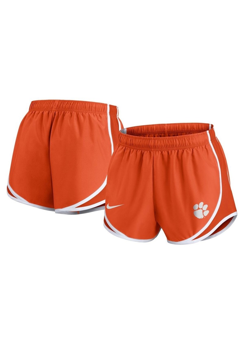 Nike Women's Orange Clemson Tigers Primetime Tempo Performance Shorts - Orange, White