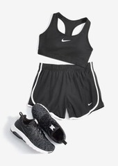 Nike Womens Plus Size Swoosh Padded Logo Sports Bra Running Shorts