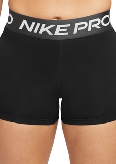 "Nike Women's Pro 3"" Mid-Rise Shorts - Black/metallic Silver"