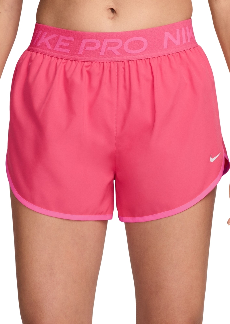 Nike Women's Pro Tempo Mid-Rise Shorts - Aster Pink/pinksicle/hot Punch/white