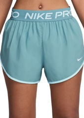 Nike Women's Pro Tempo Mid-Rise Shorts - Denim Turq/glacier Blue/white