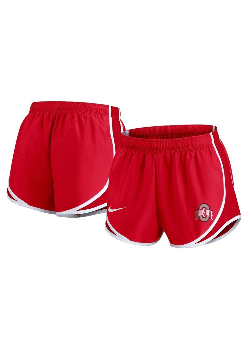 Nike Women's Scarlet Ohio State Buckeyes Primetime Tempo Performance Shorts - Red, White