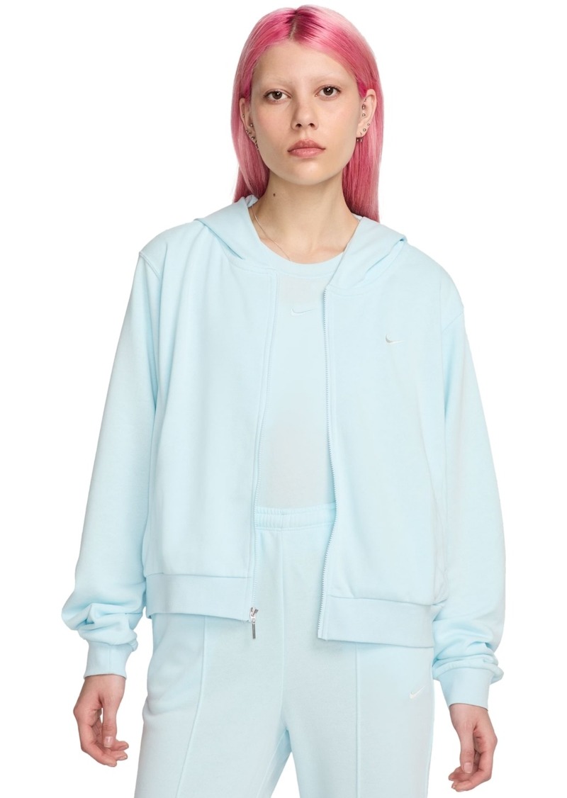 Nike Women's Sportswear Chill Terry Loose-Fit Full-Zip French-Terry Hoodie - Glacier Blue/sail