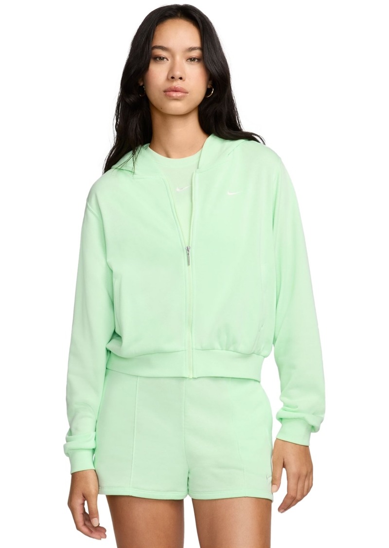 Nike Women's Sportswear Chill Terry Loose-Fit Full-Zip French-Terry Hoodie - Vapor Green/sail