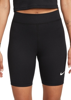 "Nike Women's Sportswear Classic High-Waist 8"" Biker Shorts - Black/sail"
