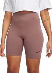"Nike Women's Sportswear Classic High-Waist 8"" Biker Shorts - Black/sail"