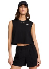 Nike Women's Sportswear Club Cropped Sleeveless T-Shirt - Med Soft Pink/white