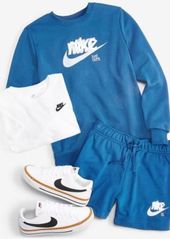 Nike Womens Sportswear Club Essentials T Shirt French Terry Graphic Crewneck Fleece Sweatshirt Shorts Waffle Debut Casual Sneakers
