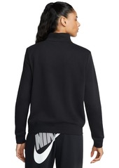 Nike Women's Sportswear Club Fleece 1/2-Zip Sweatshirt - Dark Grey Heather/white