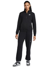 Nike Women's Sportswear Club Fleece 1/2-Zip Sweatshirt - Dark Grey Heather/white