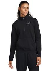 Nike Women's Sportswear Club Fleece 1/2-Zip Sweatshirt - Dark Grey Heather/white