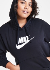 Nike Women's Sportswear Club Fleece Logo Pullover Hoodie - Black/white