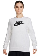 Nike Women's Sportswear Club Fleece Logo Sweatshirt - Birch Heather/black