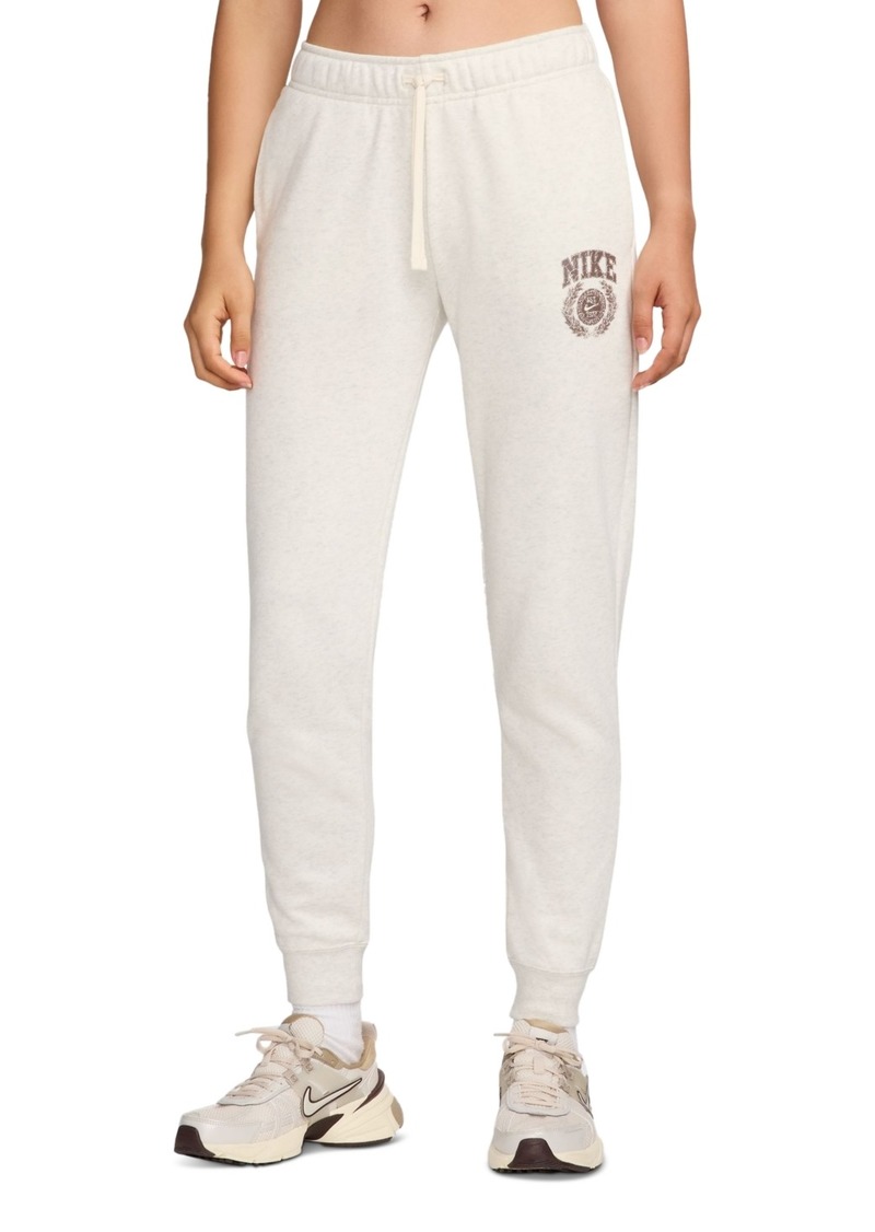 Nike Women's Sportswear Club Fleece Mid-Rise Jogger Pants - Oatmeal Heather