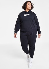 Nike Women's Sportswear Club Fleece Logo Pullover Hoodie - Black/white