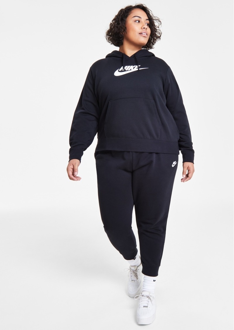 Nike Women's Sportswear Club Fleece Logo Pullover Hoodie - Black/white