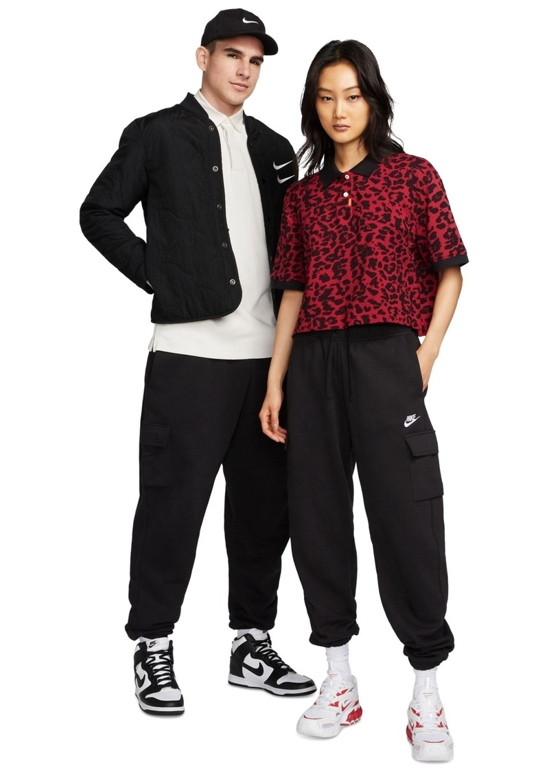 Nike Women's Sportswear Club Fleece Mid-Rise Oversized Cargo Sweatpants - Black