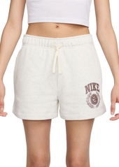 Nike Women's Sportswear Club Fleece Mid-Rise Pull-On Shorts - Oatmeal Heather