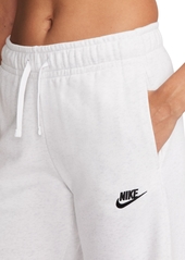 Nike Women's Sportswear Club Fleece Mid-Rise Wide-Leg Sweatpants - Beypnk/whi