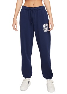 Nike Women's Sportswear Club Fleece Oversized Mid-Rise Sweatpants - Midnight Navy