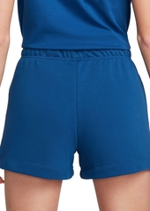 Nike Women's Sportswear Club French Terry Graphic Fleece Shorts - Court Blue/lt Armory Blue/white