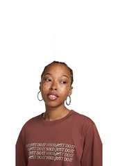 Nike Women's Sportswear Cotton Logo Crewneck T-Shirt - Red Sepia/jade Horizon