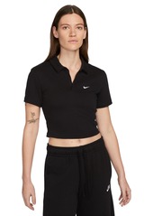 Nike Women's Sportswear Essential Short-Sleeve Polo Top - Lt Orewood Brn/sail