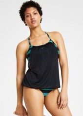 Nike Womens Statement Stripe Layered Tankini Top Mid Rise Bikini Bottoms