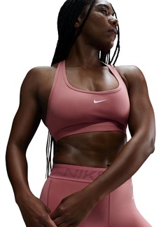 Nike Women's Swoosh Light-Support Non-Padded Sports Bra - Cnynpk/whi