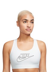 Nike Women's Swoosh Logo Medium-Support Padded Sport Bra - Black