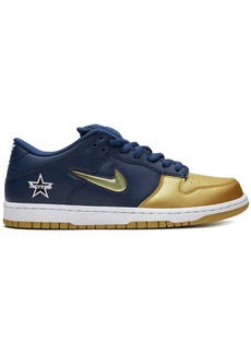 Nike x Supreme SB Dunk Low "Jewel Swoosh Gold/Navy" sneakers