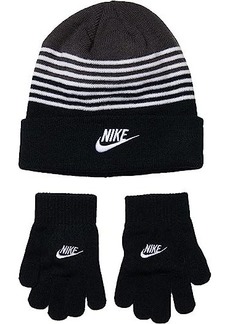 Nike Striped Beanie Gloves Set (Big Kids)