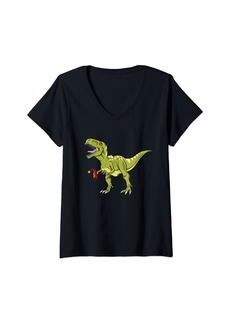Nike Womens Dino-mite T-rex dinosaur V-Neck T-Shirt