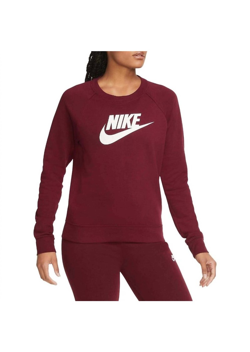 Nike Women's Essential Crew Fleece Sweater In Dark Red