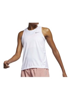 Nike Women's Miler Running Tank Top In White/reflective Silver