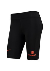 Women's Nike Black Clemson Tigers Essential Tri-Blend Bike Shorts - Black