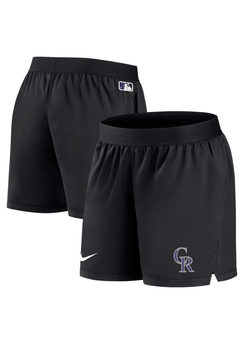 Women's Nike Black Colorado Rockies Authentic Collection Team Performance Shorts - Black