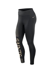 Women's Nike Black New Orleans Saints Yard Line Crossover Leggings - Black