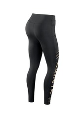 Women's Nike Black New Orleans Saints Yard Line Crossover Leggings - Black