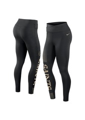 Women's Nike Black New Orleans Saints Yard Line Crossover Leggings - Black