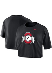 Women's Nike Black Ohio State Buckeyes Cropped Performance T-shirt