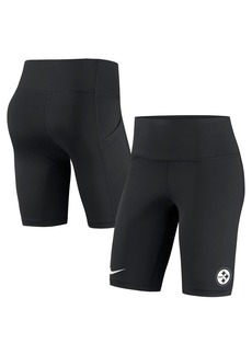 Women's Nike Black Pittsburgh Steelers Biker Shorts - Black