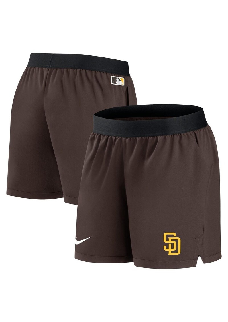 Women's Nike Brown San Diego Padres Authentic Collection Team Performance Shorts - Brown