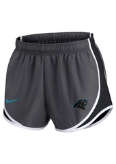 Women's Nike Charcoal Carolina Panthers Logo Performance Tempo Shorts - Charcoal