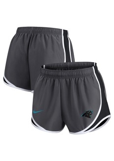 Women's Nike Charcoal Carolina Panthers Logo Performance Tempo Shorts - Charcoal