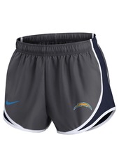 Women's Nike Charcoal Los Angeles Chargers Logo Performance Tempo Shorts - Charcoal