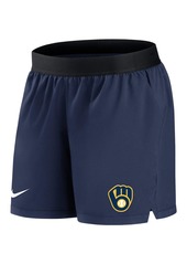 Women's Nike Navy Milwaukee Brewers Authentic Collection Flex Vent Max Performance Shorts - Navy